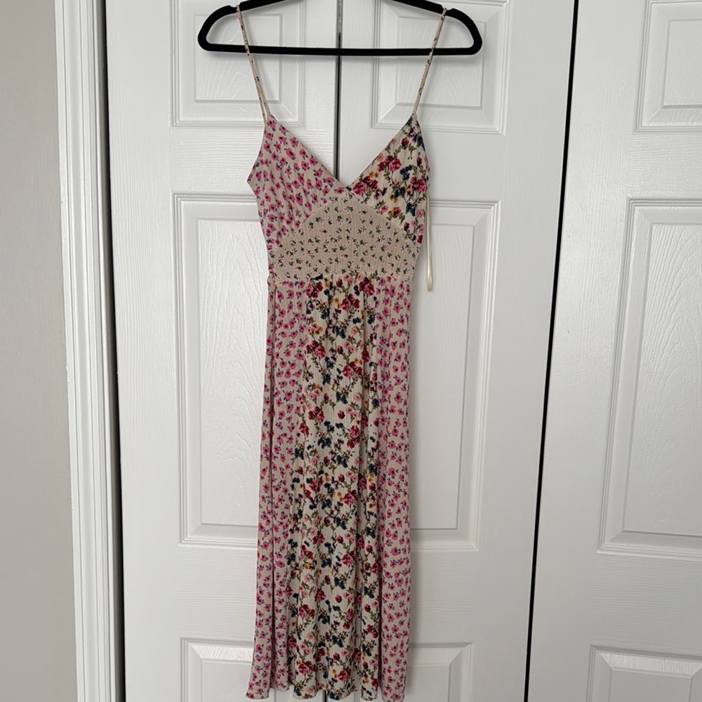 Zara Floral Pink and Cream Women's Dress
